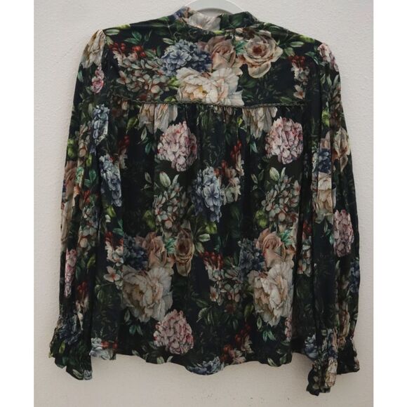 Bl-nk London x Anthropologie Women's Sz XSP Black Motif Stephanie Top - Picture 2 of 11